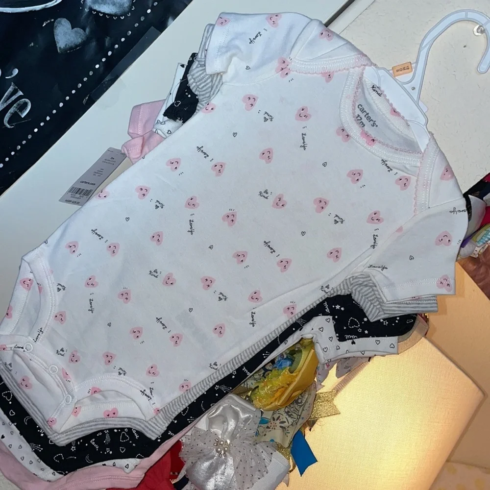 Carter’s Baby Girl 5-Piece Heart Original Bodysuits‎
